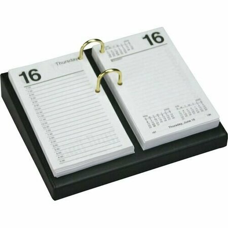DACASSO Calendar Holder, Gold Accents, Leather, 8inWx7inLx1-3/4inH, BK DACA1006